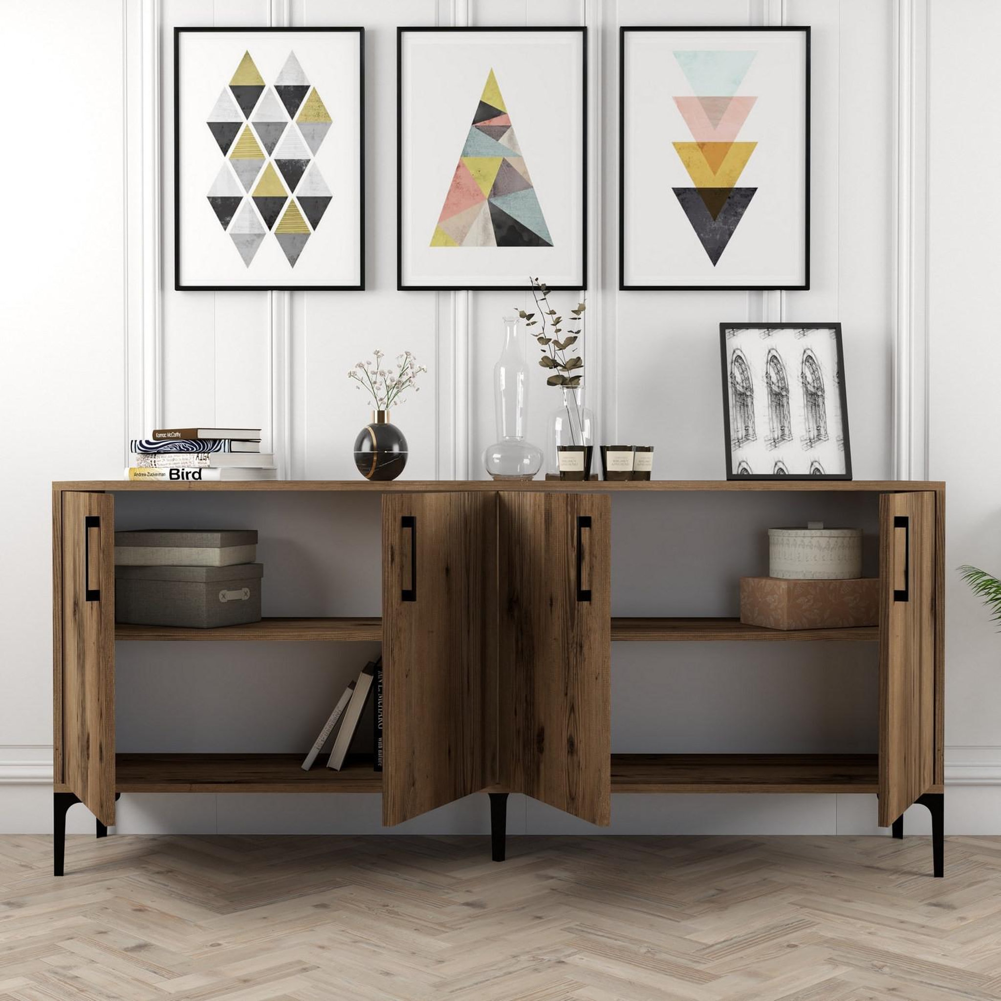 Voir la diapositive 3 : Habitat et Jardin Buffet en bois  kiev  - 180 x 35 x 78 cm - noyer