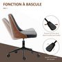 Voir la diapositive 5 : VINSETTO Chaise de bureau manager design vintage pivotante hauteur réglable bois peuplier acier revêtement synthétique noir