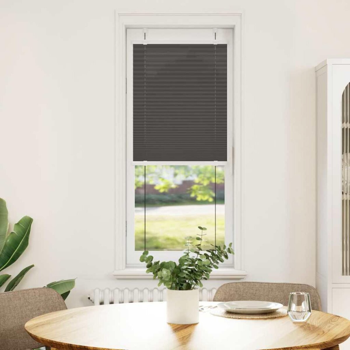 VIDAXL Store plisse noir 40x150 cm largeur du tissu 39,4 cm polyester