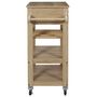 Voir la diapositive 5 : The Home Deco Factory Desserte de cuisine 3 plateaux et 1 tiroir Saulk en bois - Marron