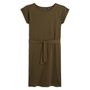 Voir la diapositive 3 : INEXTENSO Robe manches courtes en maille avec ceinture vert kaki femme