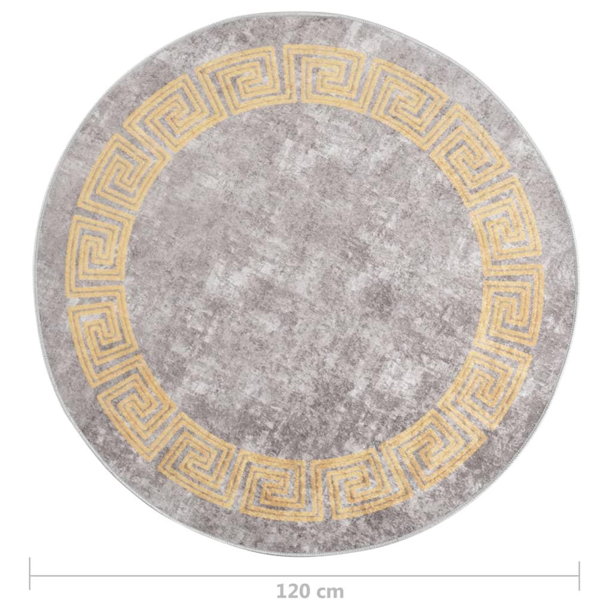 Voir la diapositive 5 : VIDAXL Tapis lavable antiderapant φ120 cm gris