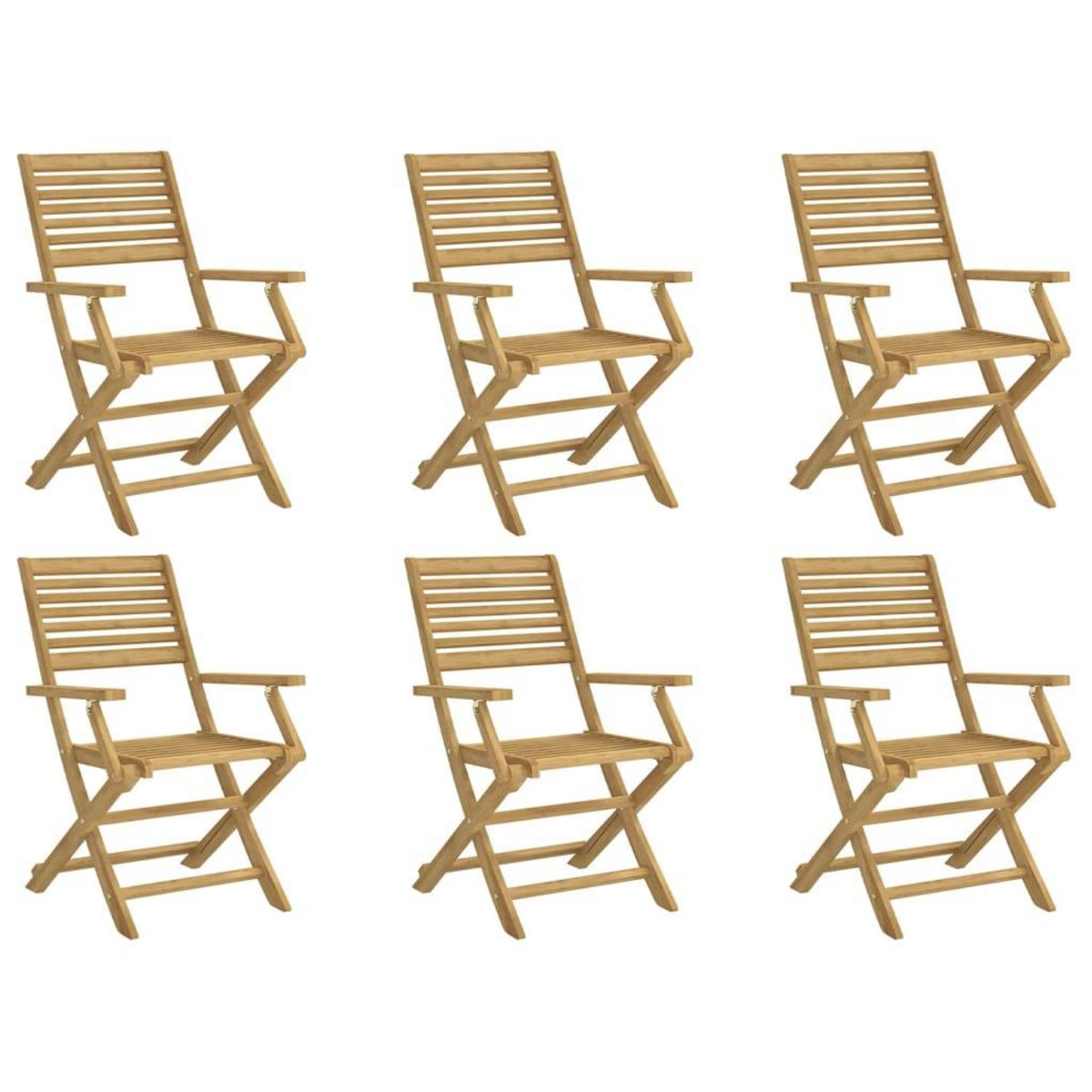 VIDAXL Chaises pliables de jardin lot de 6 bois massif d'acacia