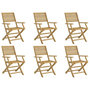 Voir la diapositive 2 : VIDAXL Chaises pliables de jardin lot de 6 bois massif d'acacia