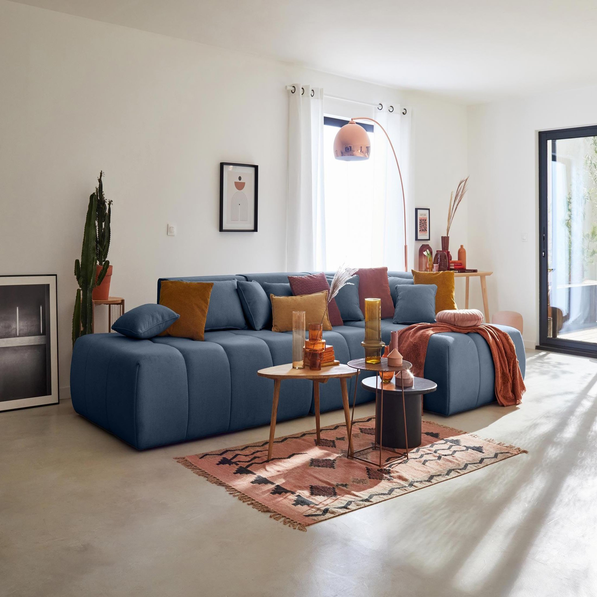 Voir la diapositive 2 : LISA DESIGN Caracas - canapé modulable d'angle droit - 5 places - en tissu