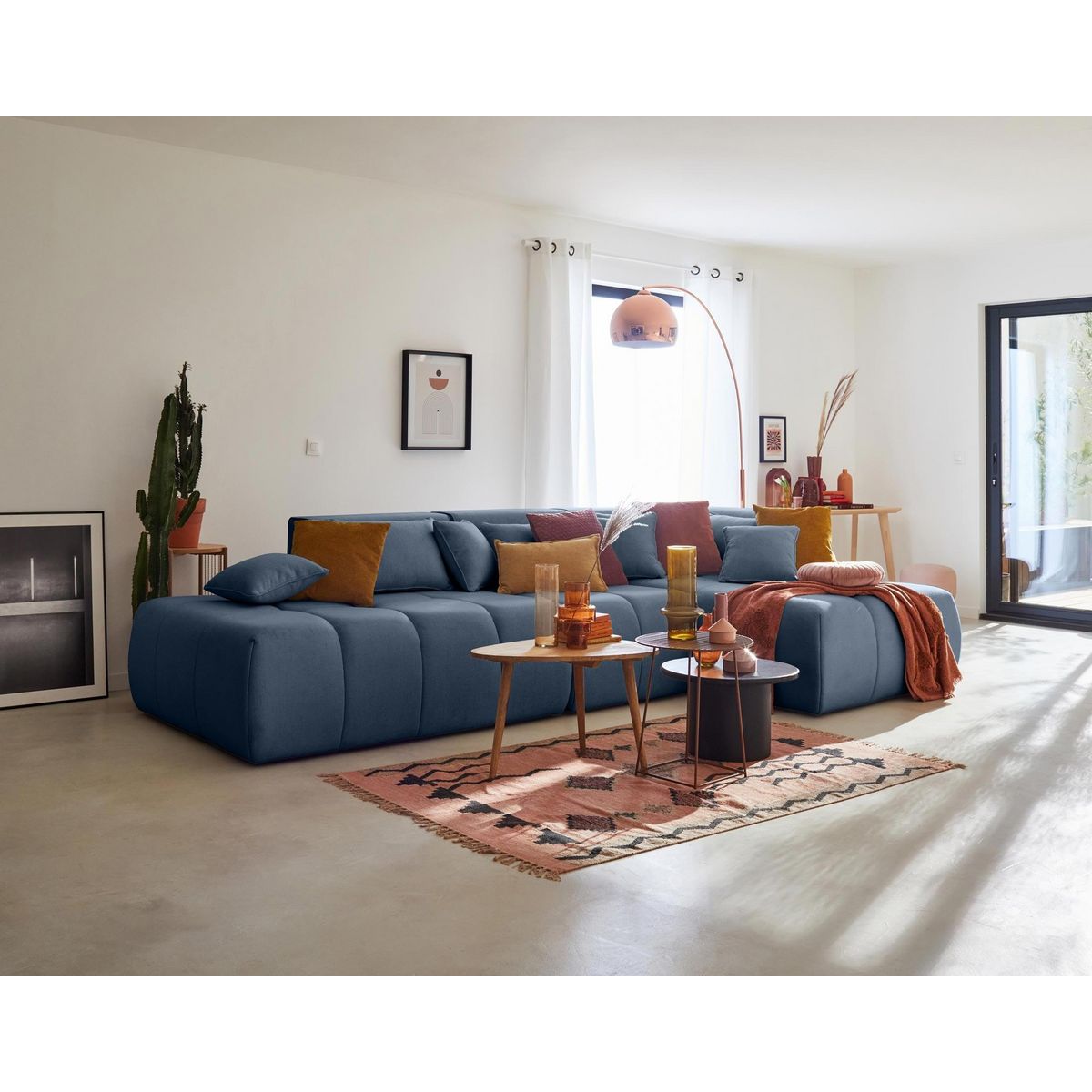 LISA DESIGN Caracas - canapé modulable d'angle droit - 5 places - en tissu