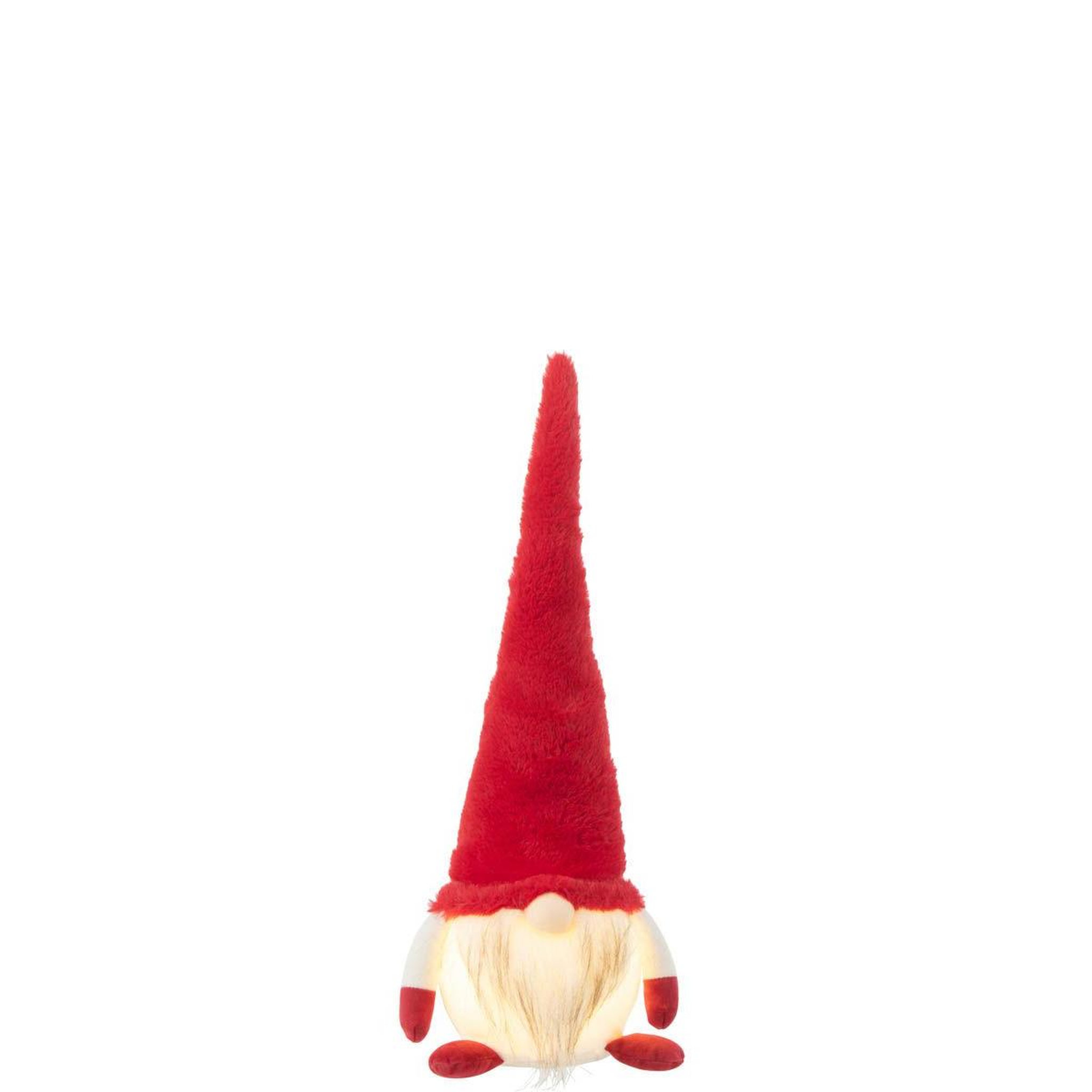 Voir la diapositive 2 : J-LINE Statuette Déco Lutin  Led  48cm Rouge