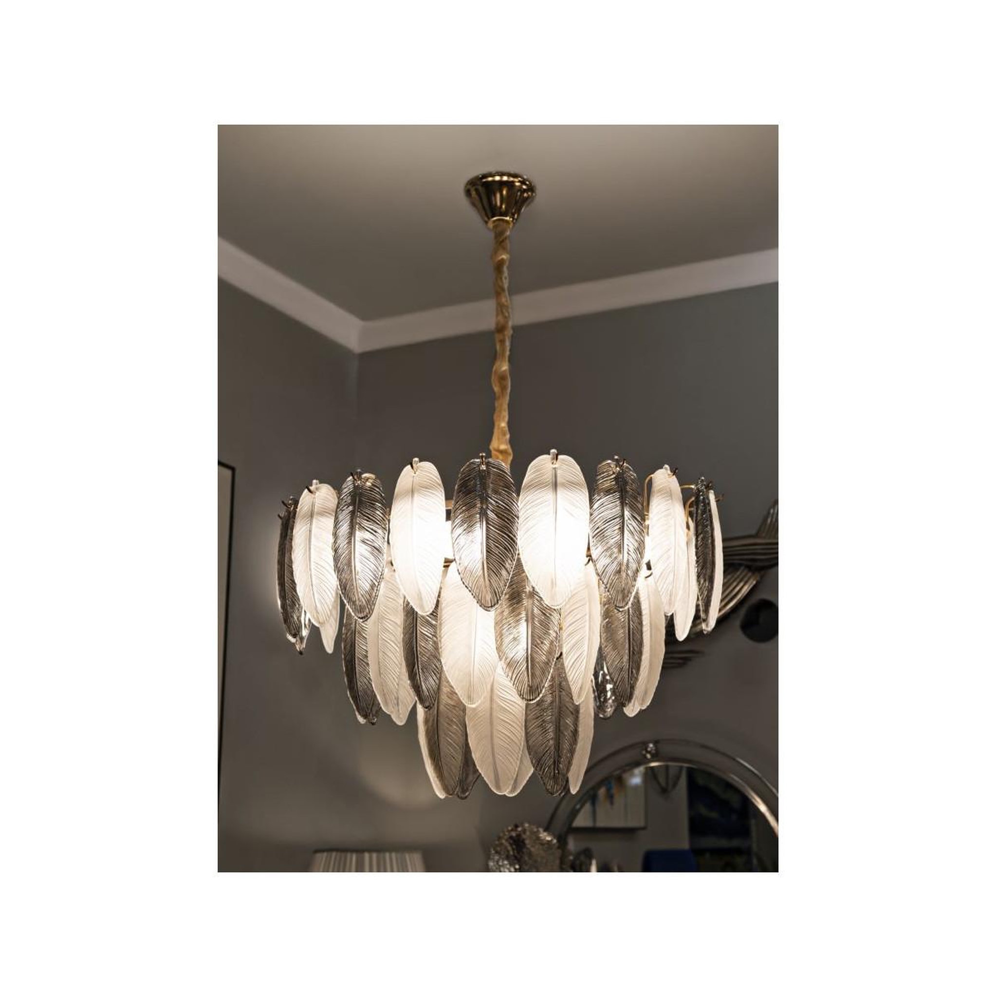 Voir la diapositive 5 : Paris Prix Lustre en Verre  Leafy  60cm Multicolore