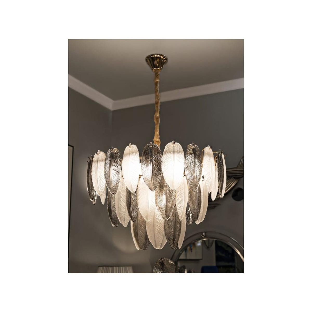 Paris Prix Lustre en Verre  Leafy  60cm Multicolore