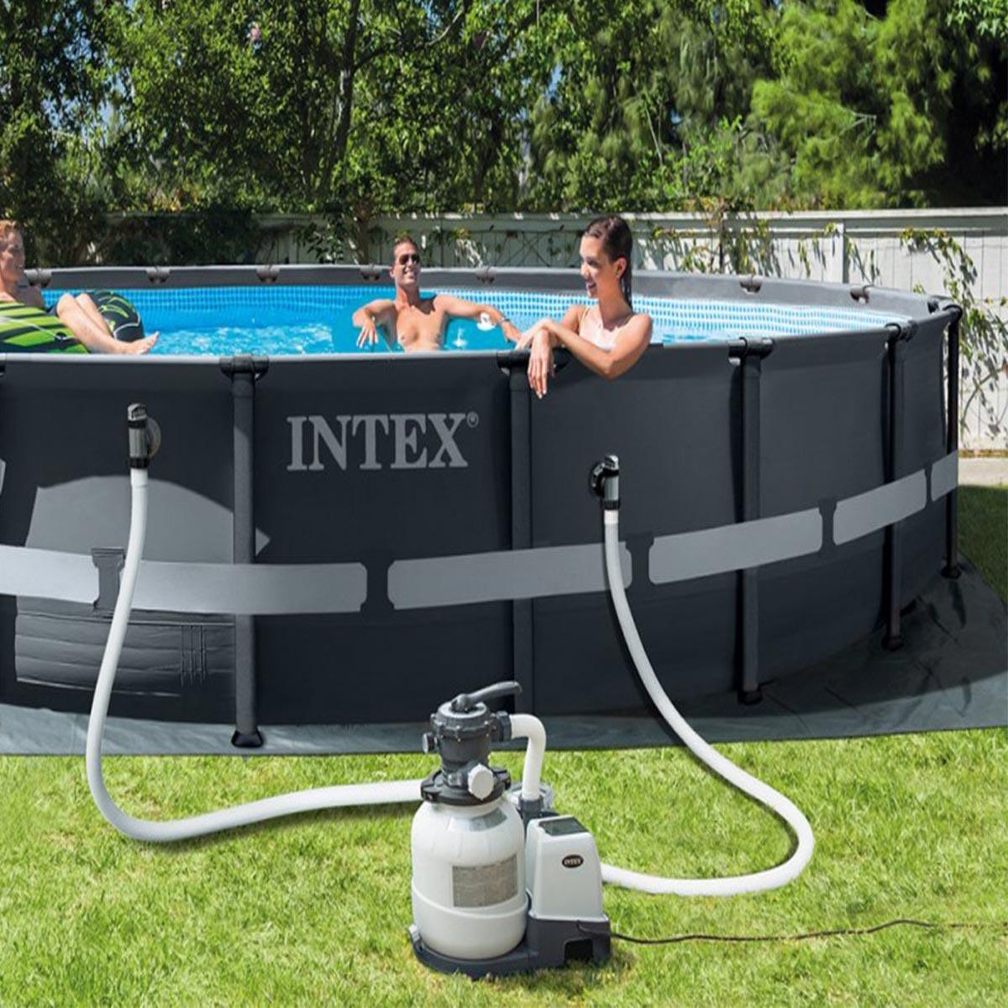 Voir la diapositive 5 : INTEX Piscine tubulaire Ultra XTR Frame ronde 6,10 x 1,22 m - Intex