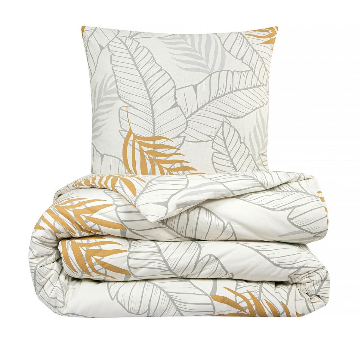 FUTURE HOME Parure de lit 2 personnes imprimé végétal