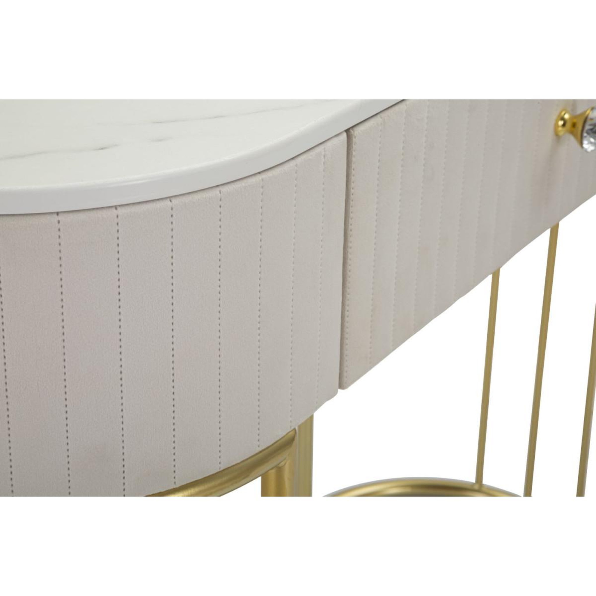 Voir la diapositive 5 : Paris Prix Console Design Effet Marbre  Montpellier  100cm Crème & Or
