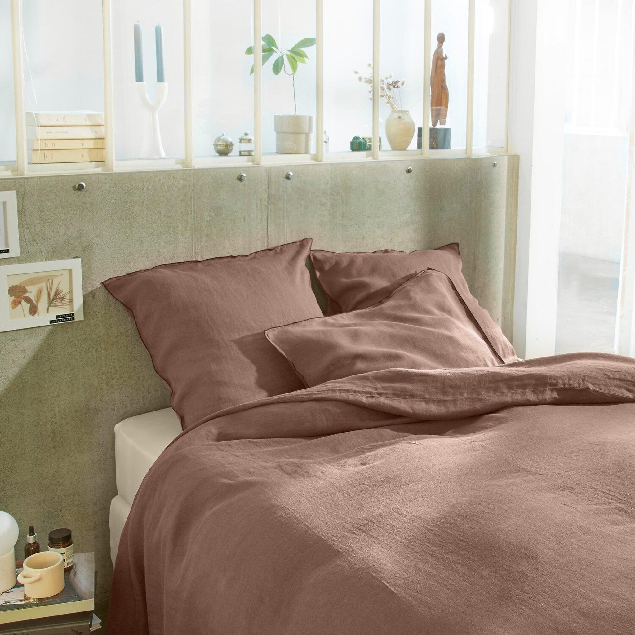 Voir la diapositive 6 : BATON ROUGE Parure de housse de couette 100% lin lavé 160gsm