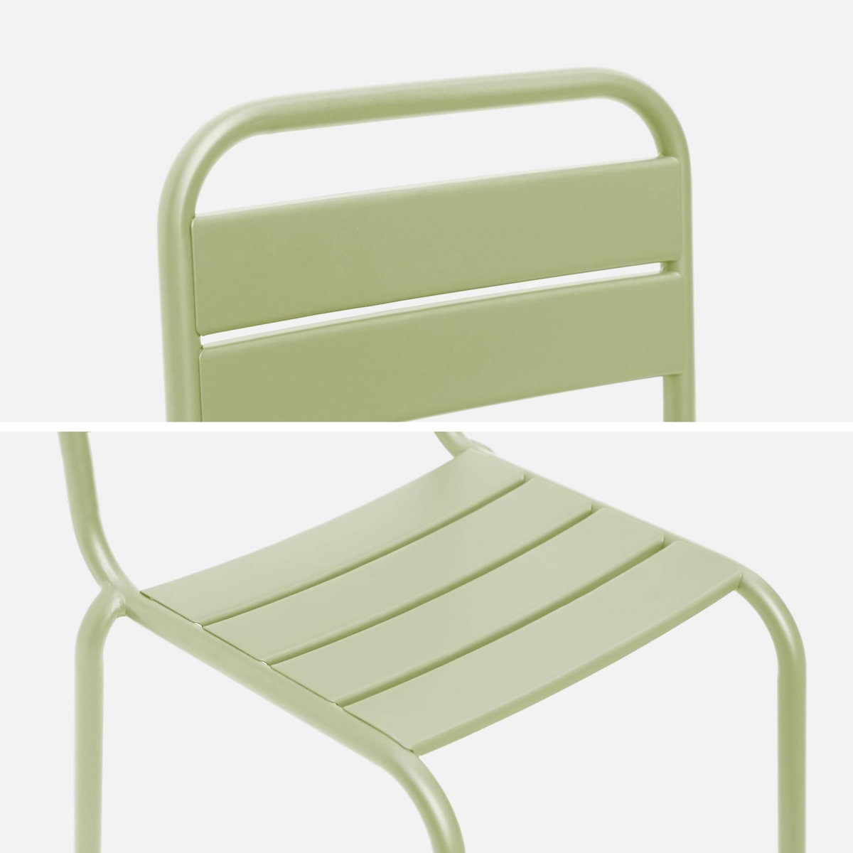 SWEEEK Lot de 2 chaises en métal vert clair pour enfant. salon de jardin enfant