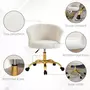 VINSETTO Chaise de bureau design - hauteur réglable, pivotante - piètement métal doré revêtement effet courte laine bouclée