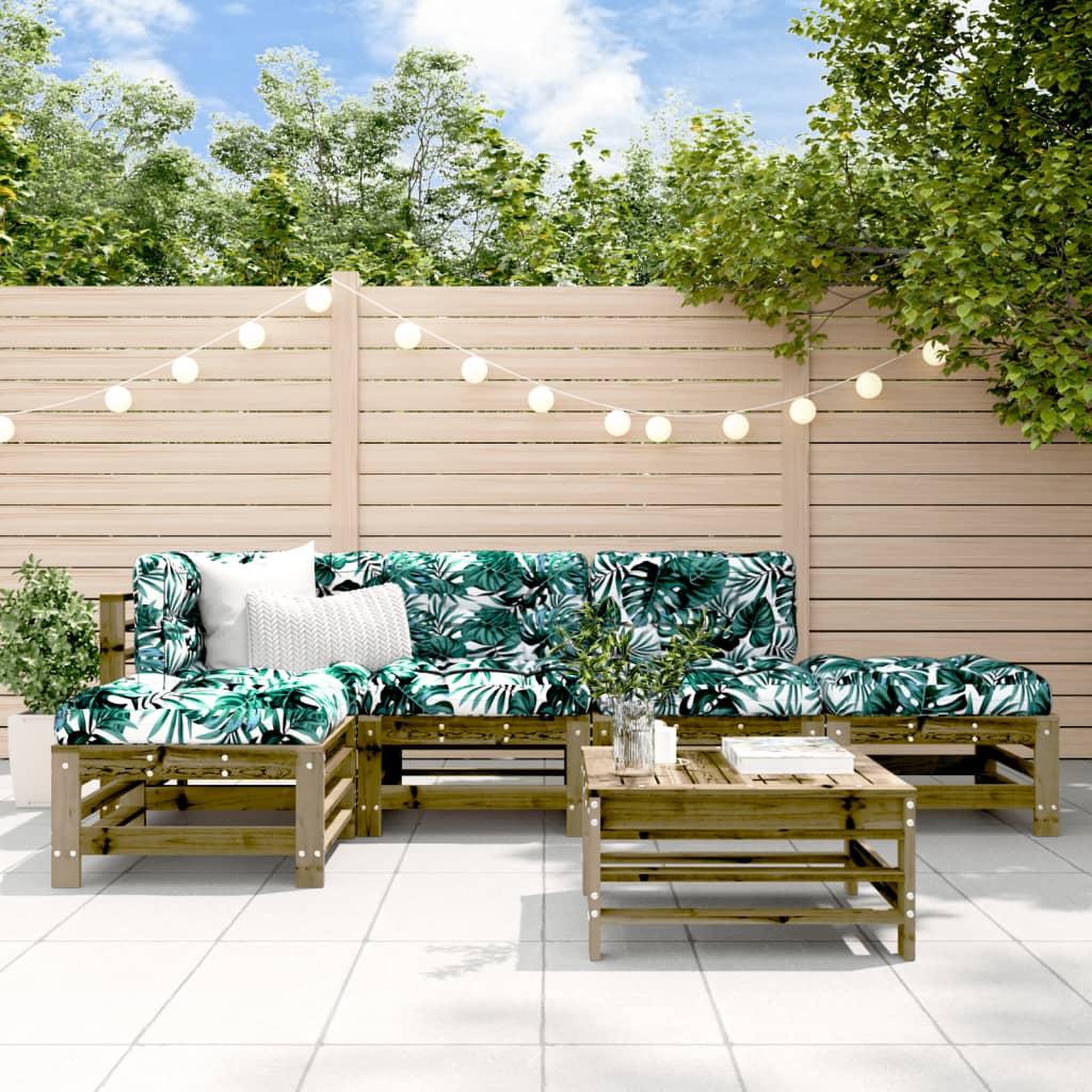 VIDAXL Salon de jardin 6 pcs bois de pin impregne