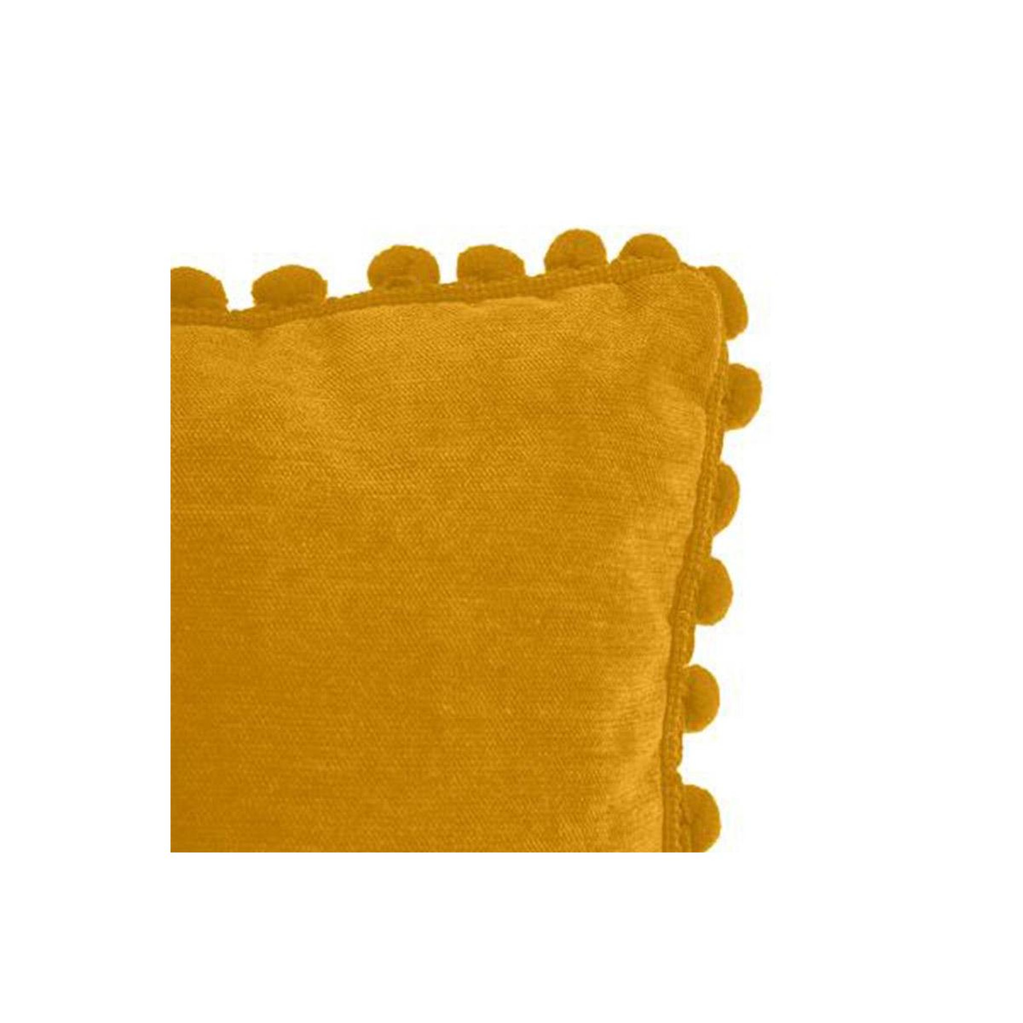 Voir la diapositive 2 : ATMOSPHERA Coussin à pompons  jao  40x40cm ocre
