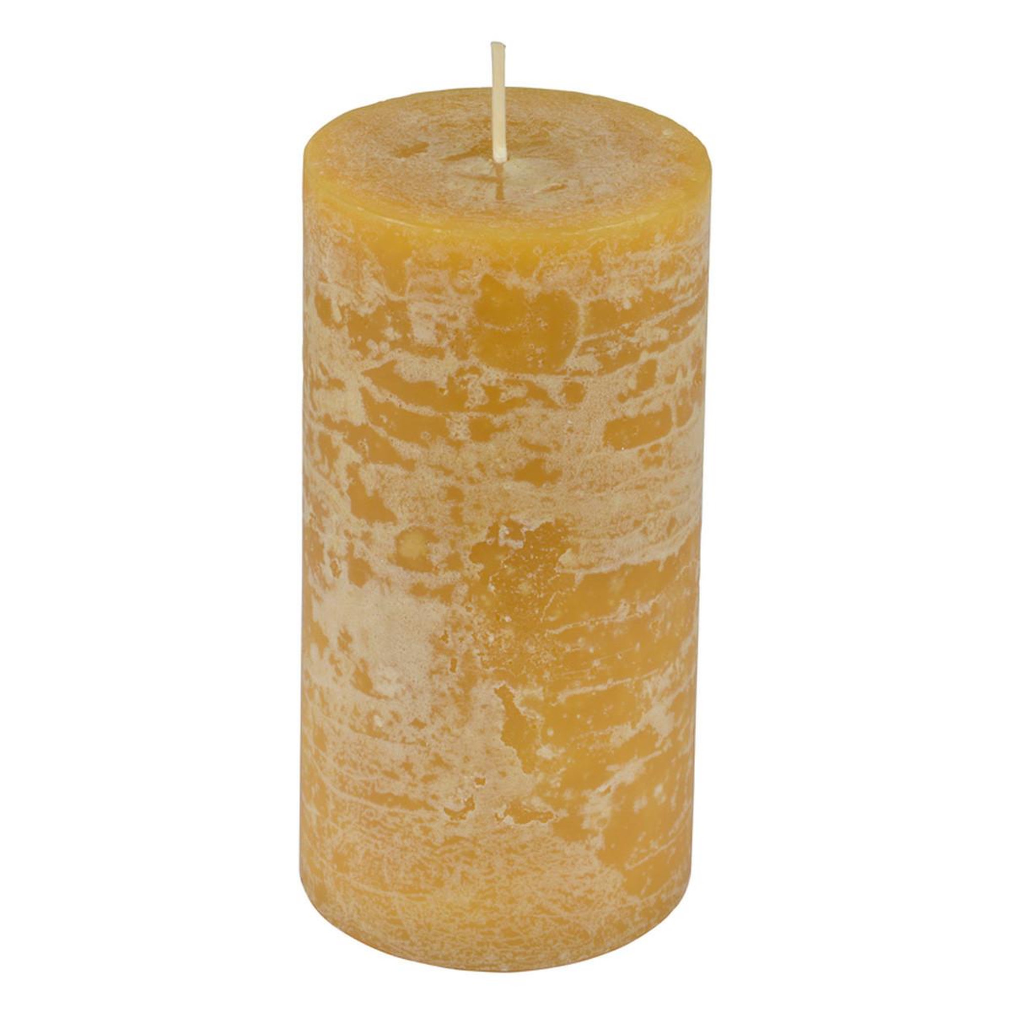 HOMEA Bougie pilier déco  rustique  10cm jaune