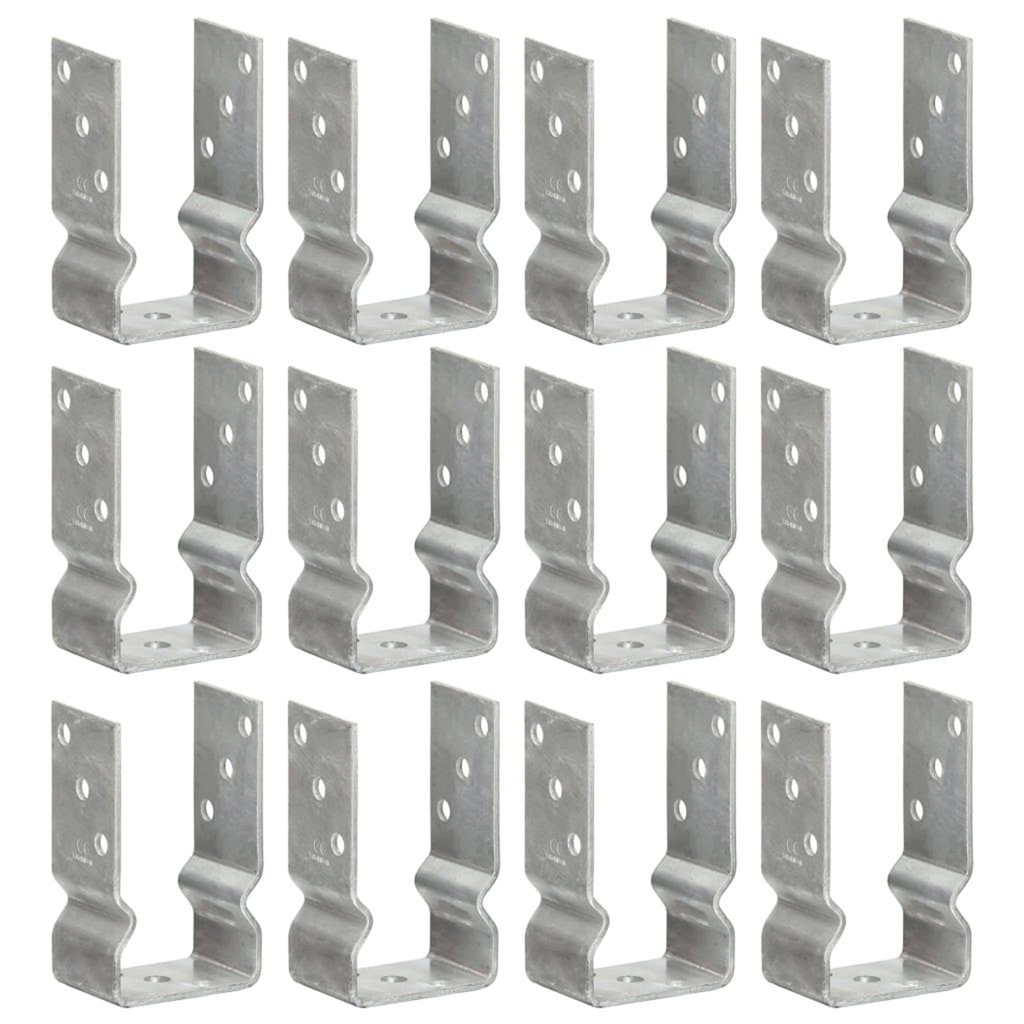VIDAXL Piquets de cloture 12 pcs argente 8x6x15 cm acier galvanise