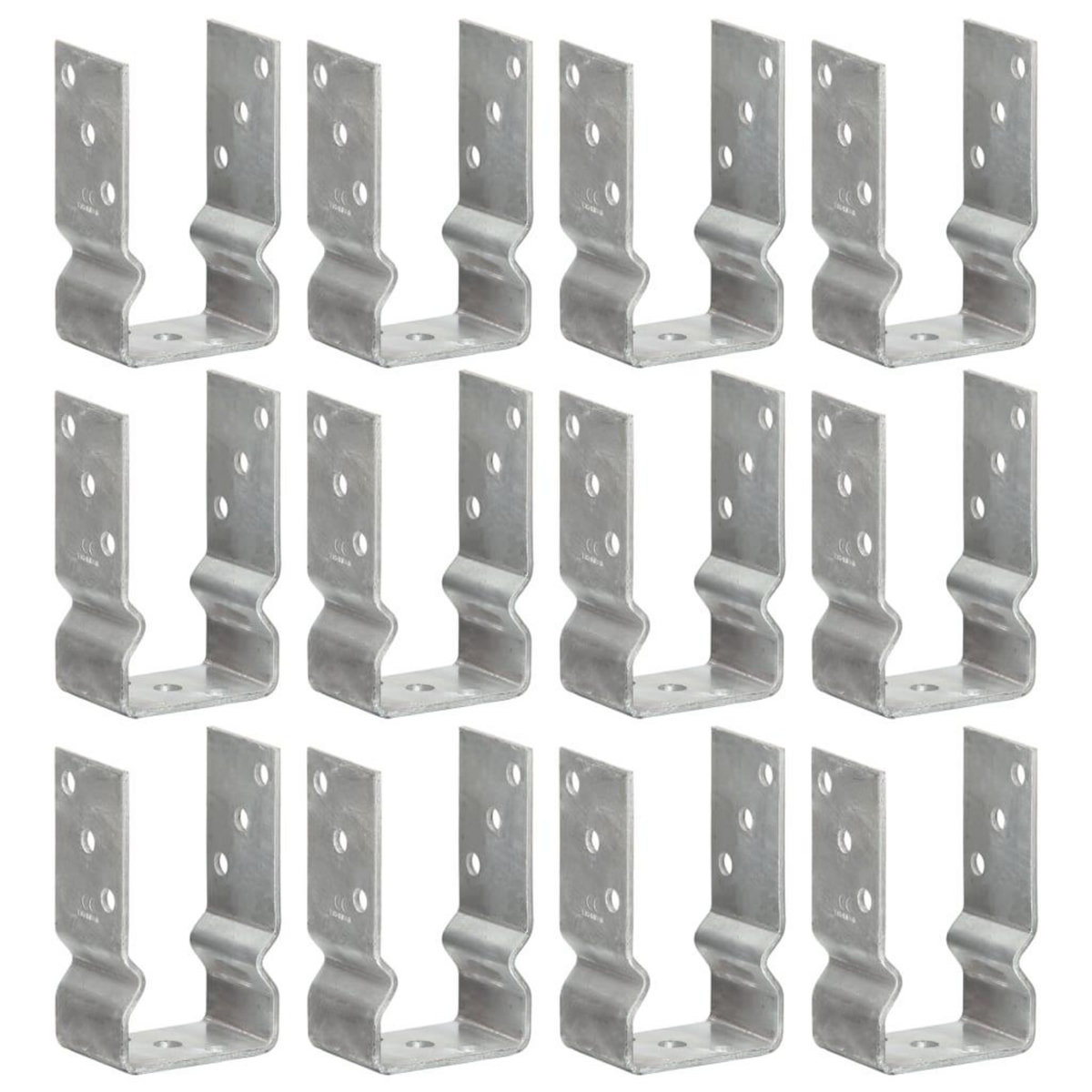 VIDAXL Piquets de cloture 12 pcs argente 8x6x15 cm acier galvanise