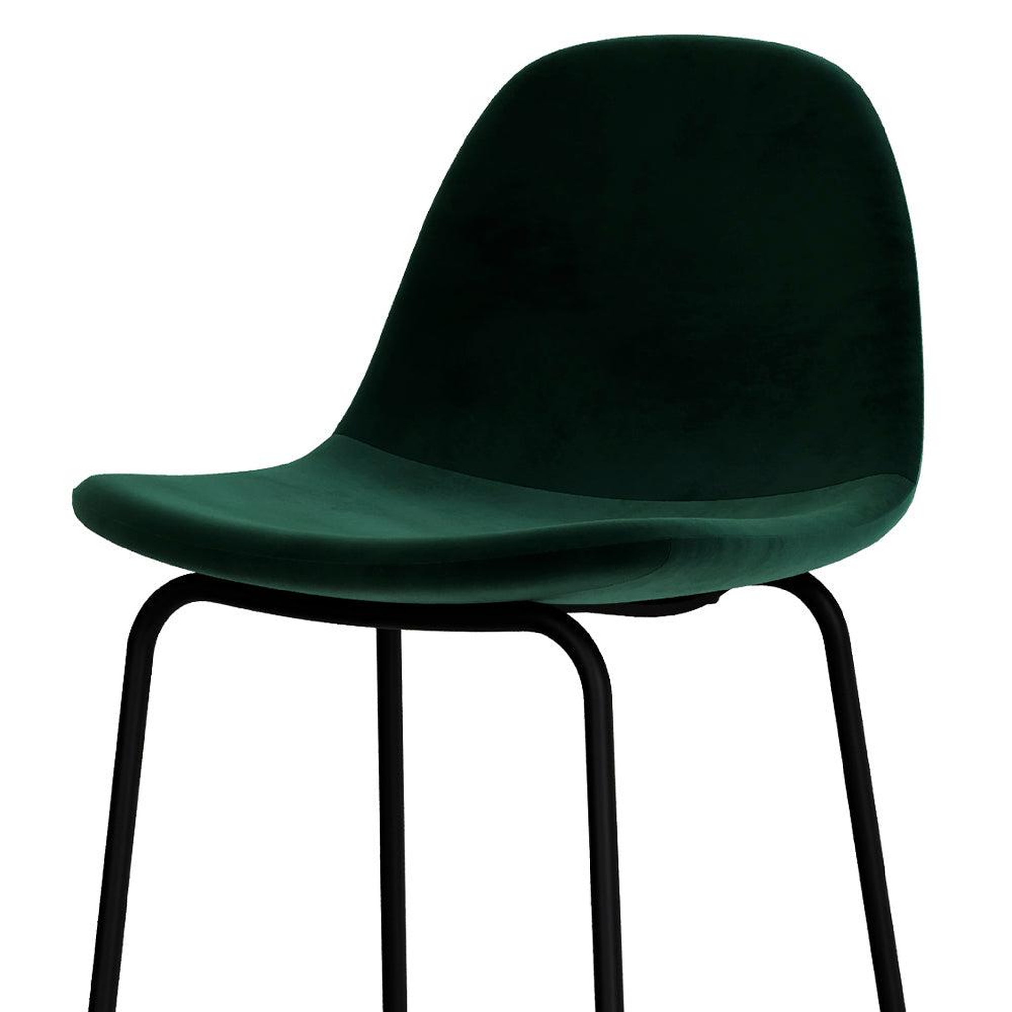 Voir la diapositive 6 : MAISON PAVANE Lot de 2 chaises de bar en velours vert foncé 75 cm-henrik