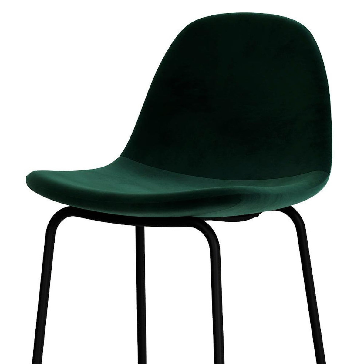 Rendez vous déco Lot de 2 chaises de bar en velours vert foncé 75 cm-Henrik