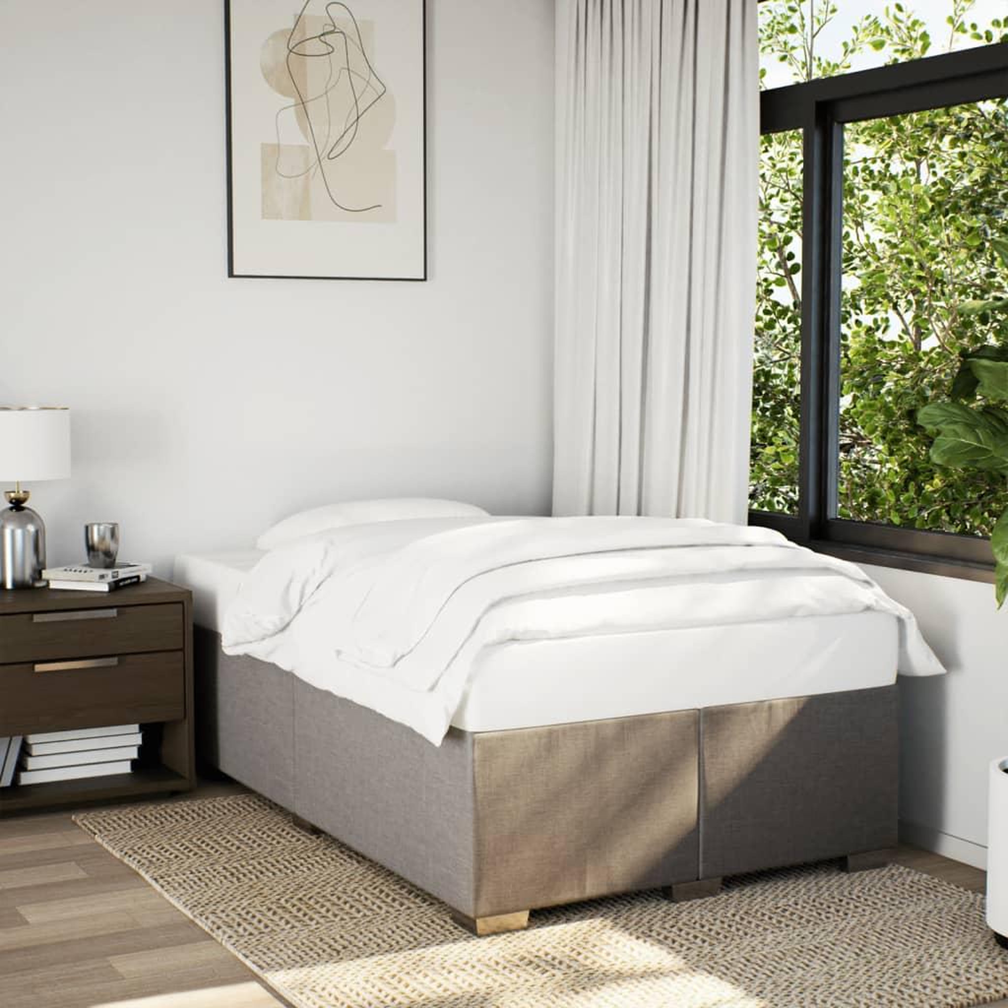 VIDAXL Cadre de lit sans matelas taupe 120x200 cm tissu