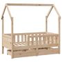 Voir la diapositive 3 : VIDAXL Cadre de lit enfant avec tiroirs sans matelas 80x160 cm bois