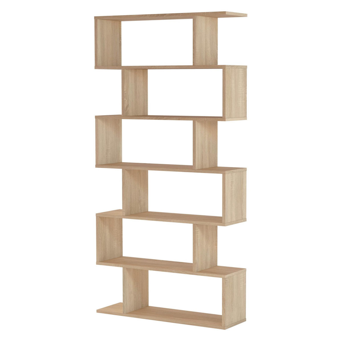 VS VENTA-STOCK Étagère Bibliothèque Bolonia Couleur Chêne 12 étagères, pour Salle à Manger ou Bureau