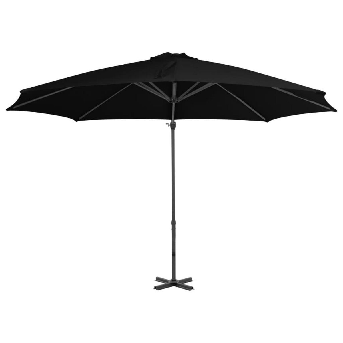 VIDAXL Parasol de jardin en porte-a-faux avec mat en aluminium noir