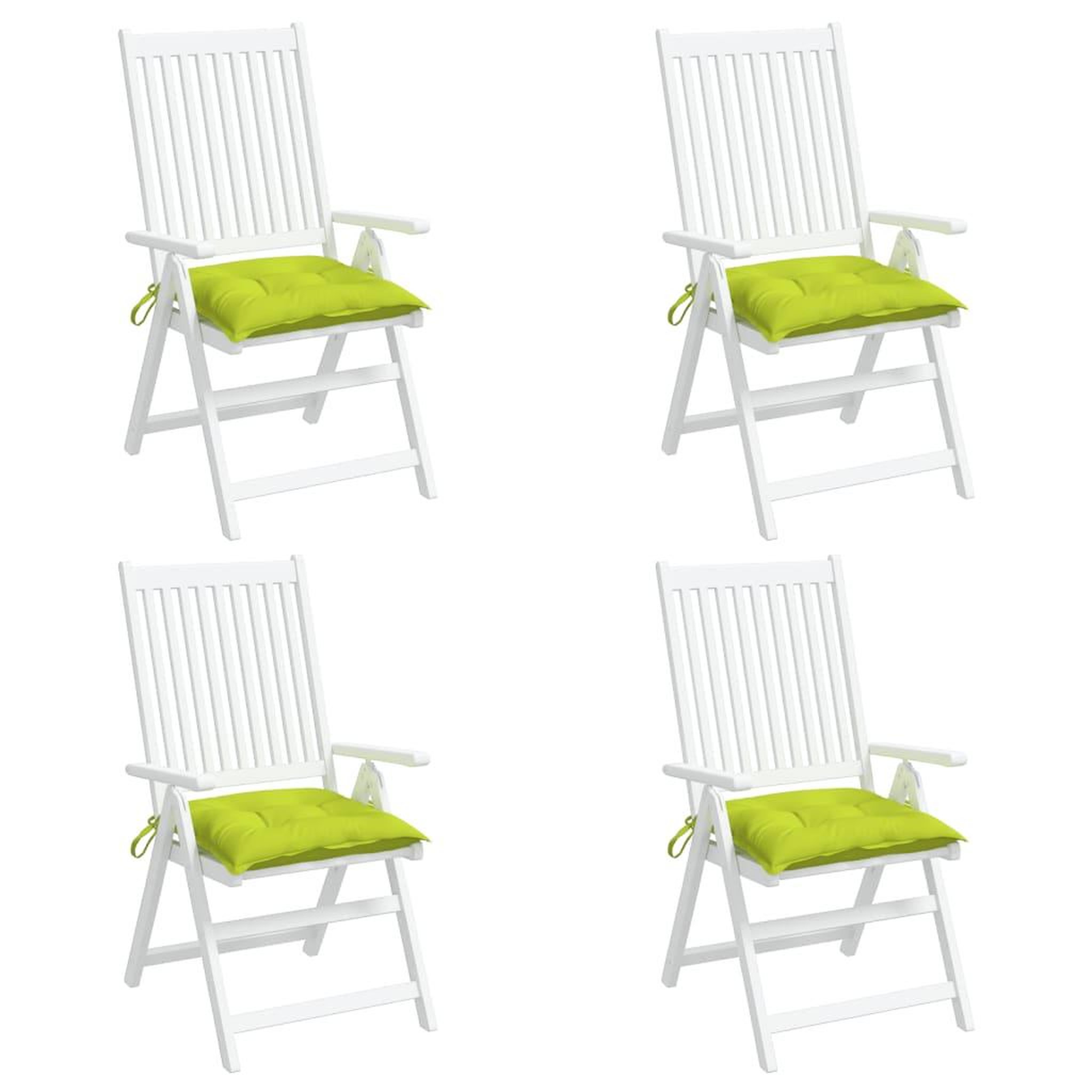 Voir la diapositive 4 : VIDAXL Coussins de chaise lot de 4 vert brillant 40x40x7 cm
