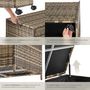 Voir la diapositive 5 : tectake Coffre de jardin caisse de rangement pour coussins 297 l, avec cadre en aluminium et tressage en rotin marron naturel