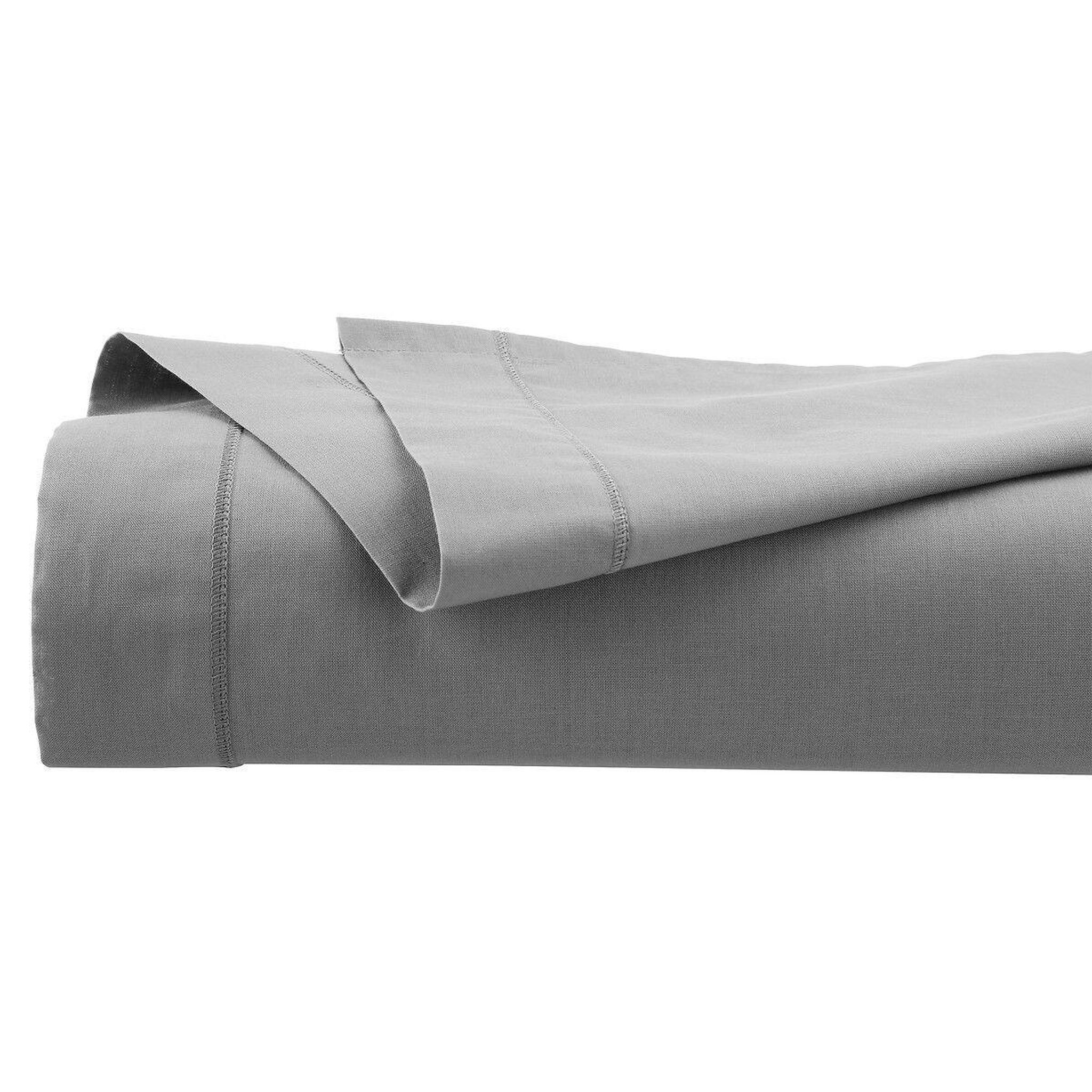 Voir la diapositive 2 : ATMOSPHERA Drap plat 2 personnes  percale  240x290cm gris