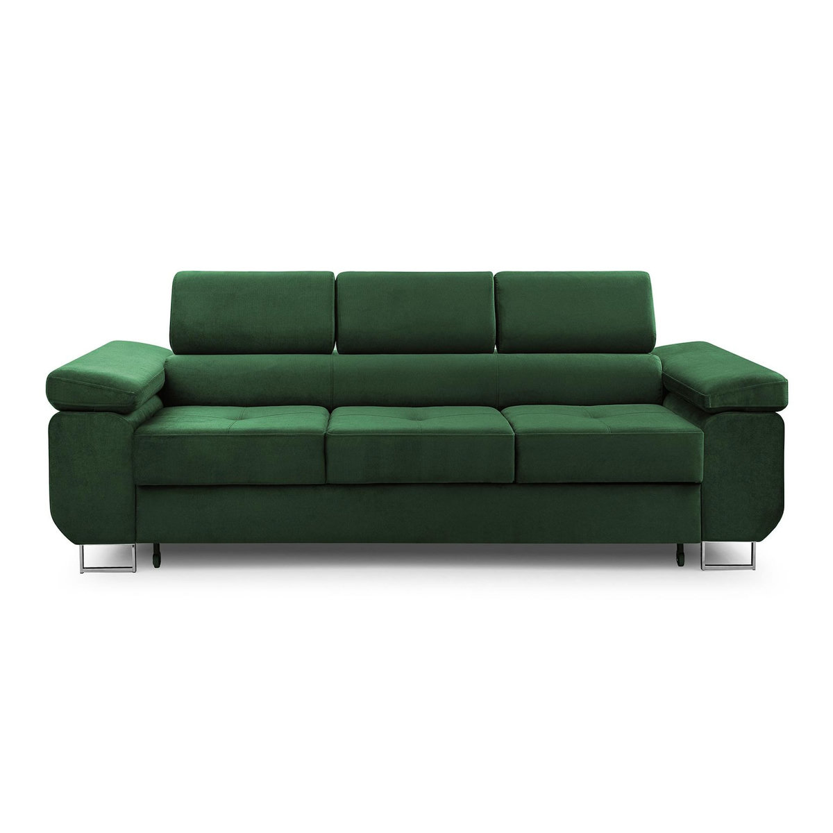 BEST MOBILIER Pablo - canapé 3 places - convertible avec têtières réglables - en velours