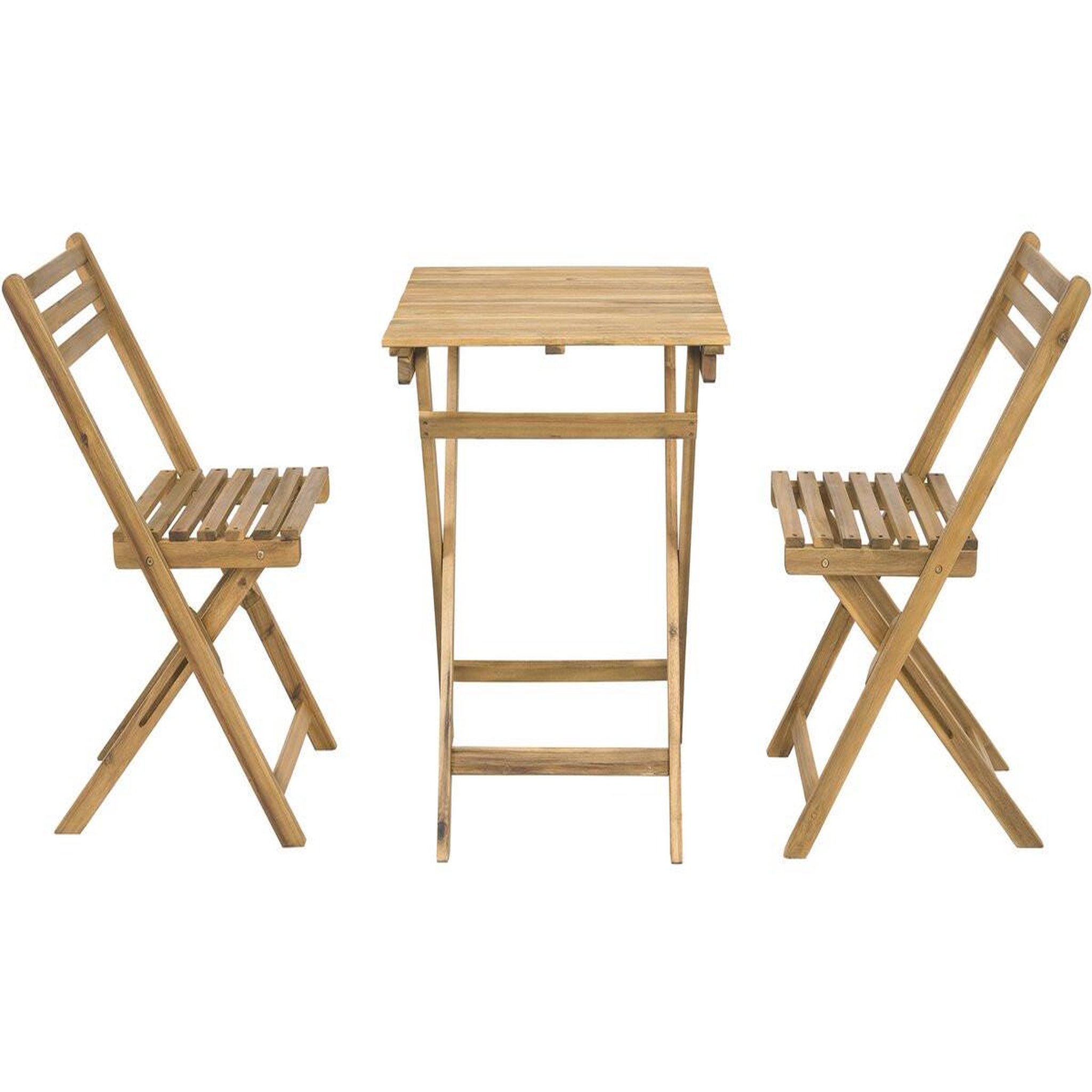 Habitat et Jardin Ensemble table et chaises de jardin  aldo  en bois - 2 places - marron