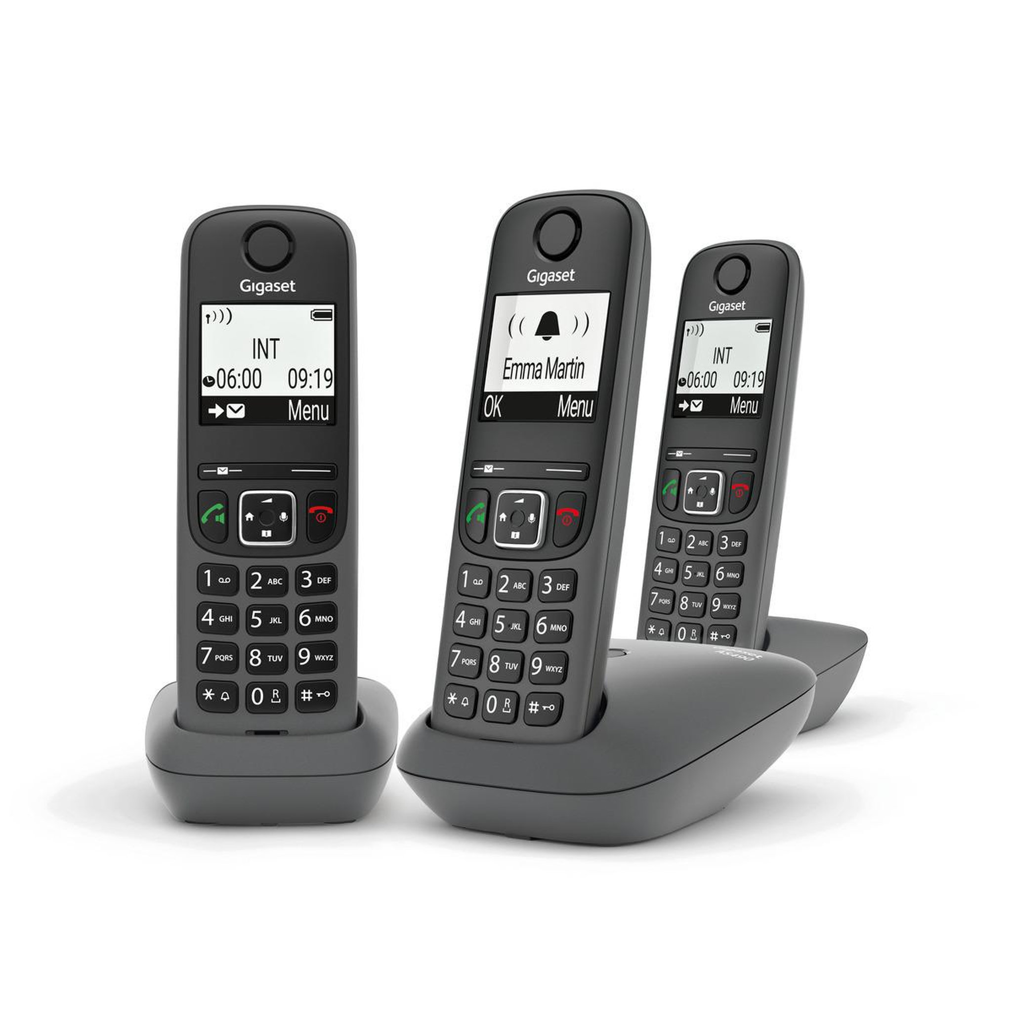 Voir la diapositive 3 : GIGASET Téléphone analogique Gigaset SIEAS490TRIOBK Trio DECT avec identification de l'appelant Noir