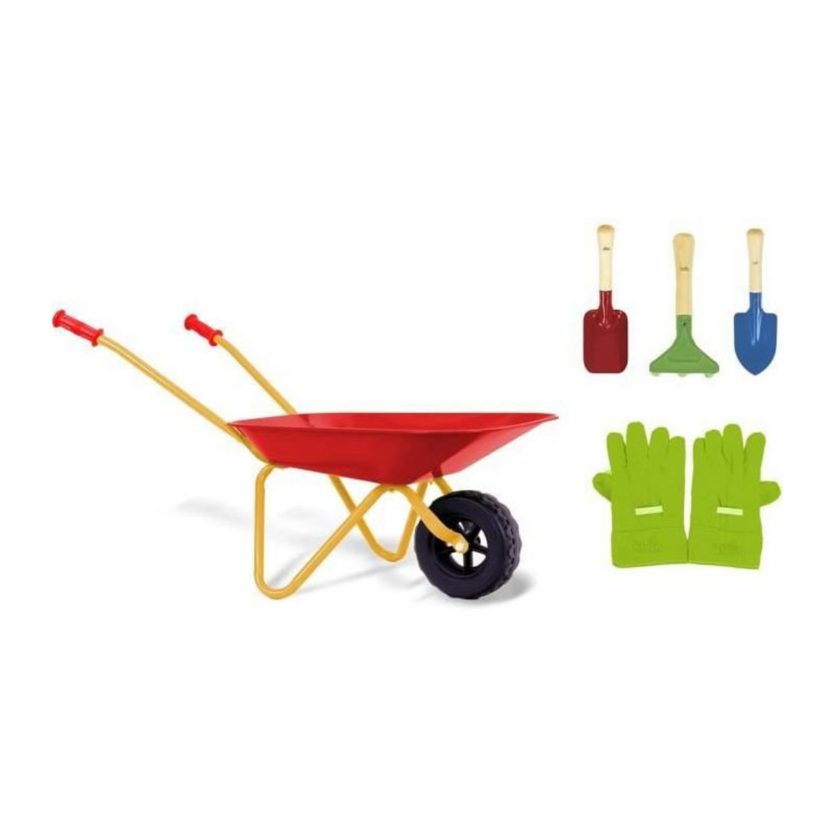 Klein Brouette en métal - KLEIN - 7669 - Avec 3 outils et 1 paire de gants - Des 3 ans