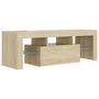 Voir la diapositive 3 : VIDAXL Meuble TV avec lumieres LED chene sonoma 120x35x40 cm