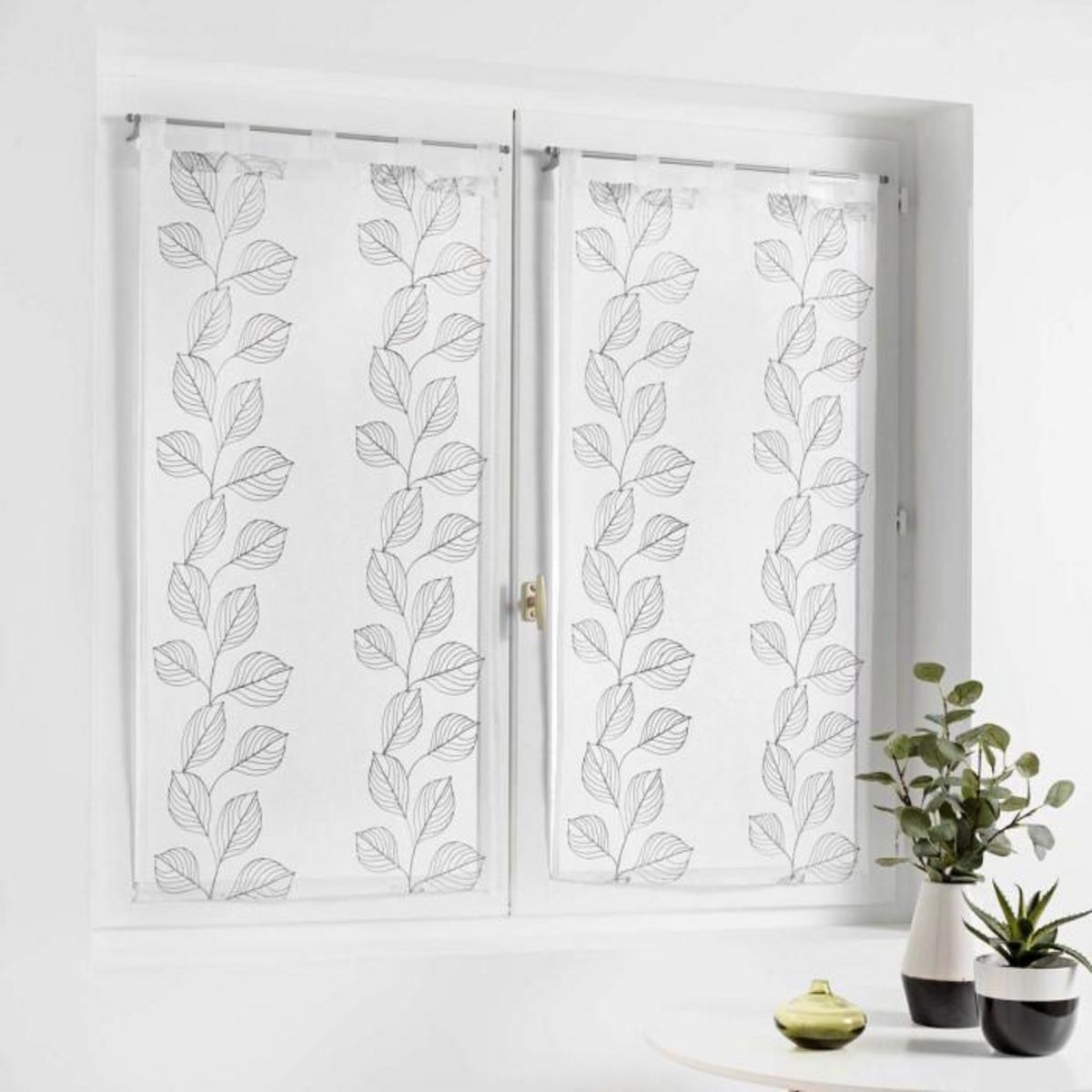 Paris Prix Paire de Voilages  Edenia  60x90cm Gris