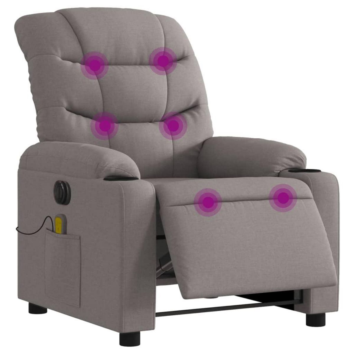 VIDAXL Fauteuil de massage inclinable electrique Taupe Tissu