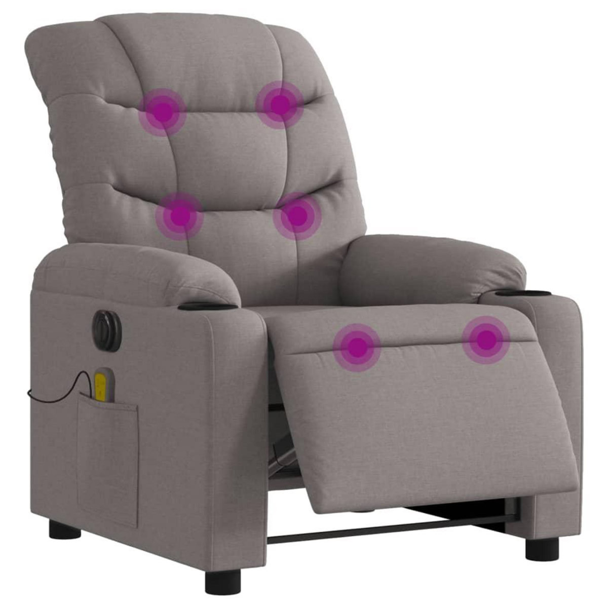 VIDAXL Fauteuil de massage inclinable electrique Taupe Tissu