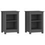 Voir la diapositive 2 : VIDAXL Tables de chevet 2 pcs Gris 40x35x55 cm Bois de pin solide
