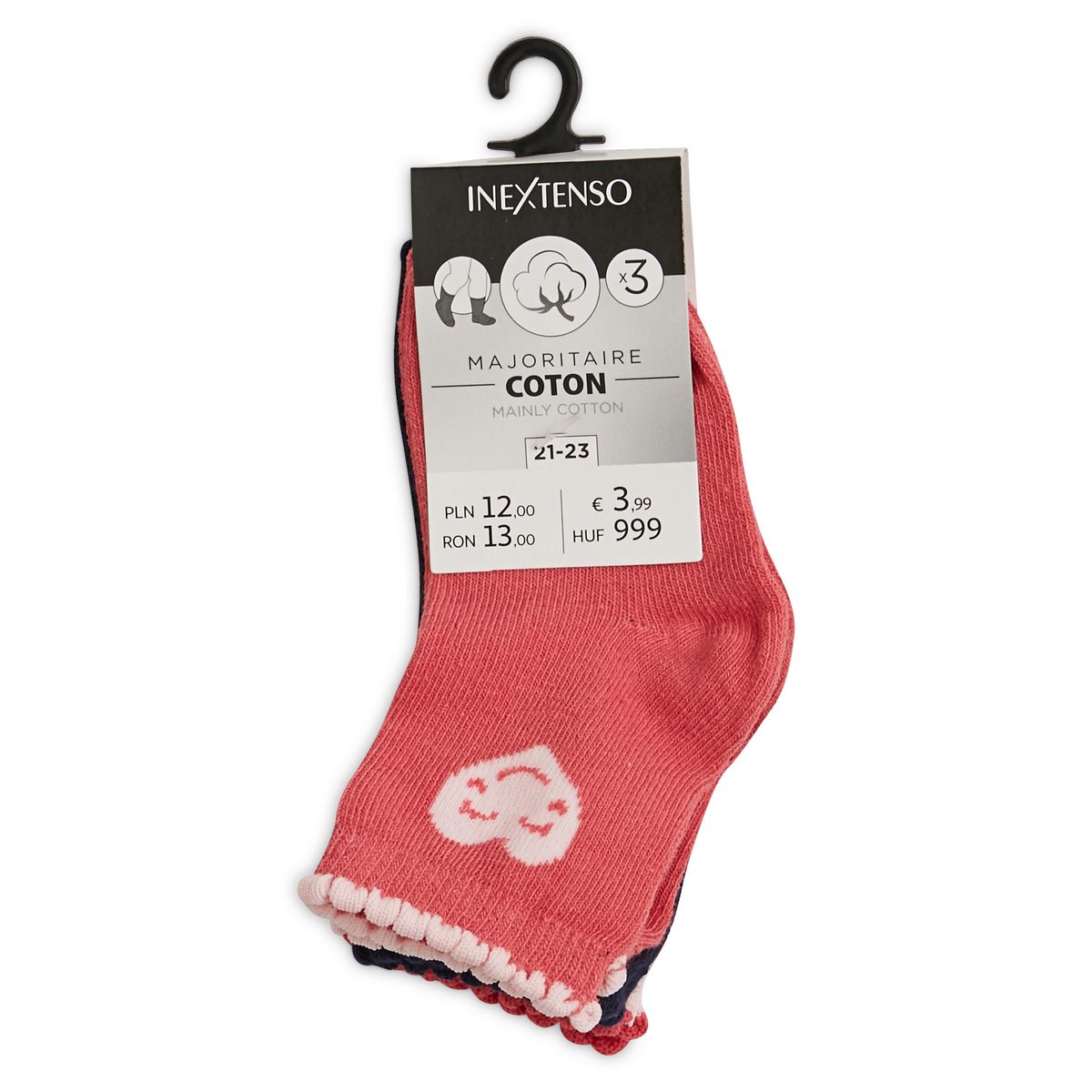 IN EXTENSO Lot de 3 paires de chaussettes bébé fille