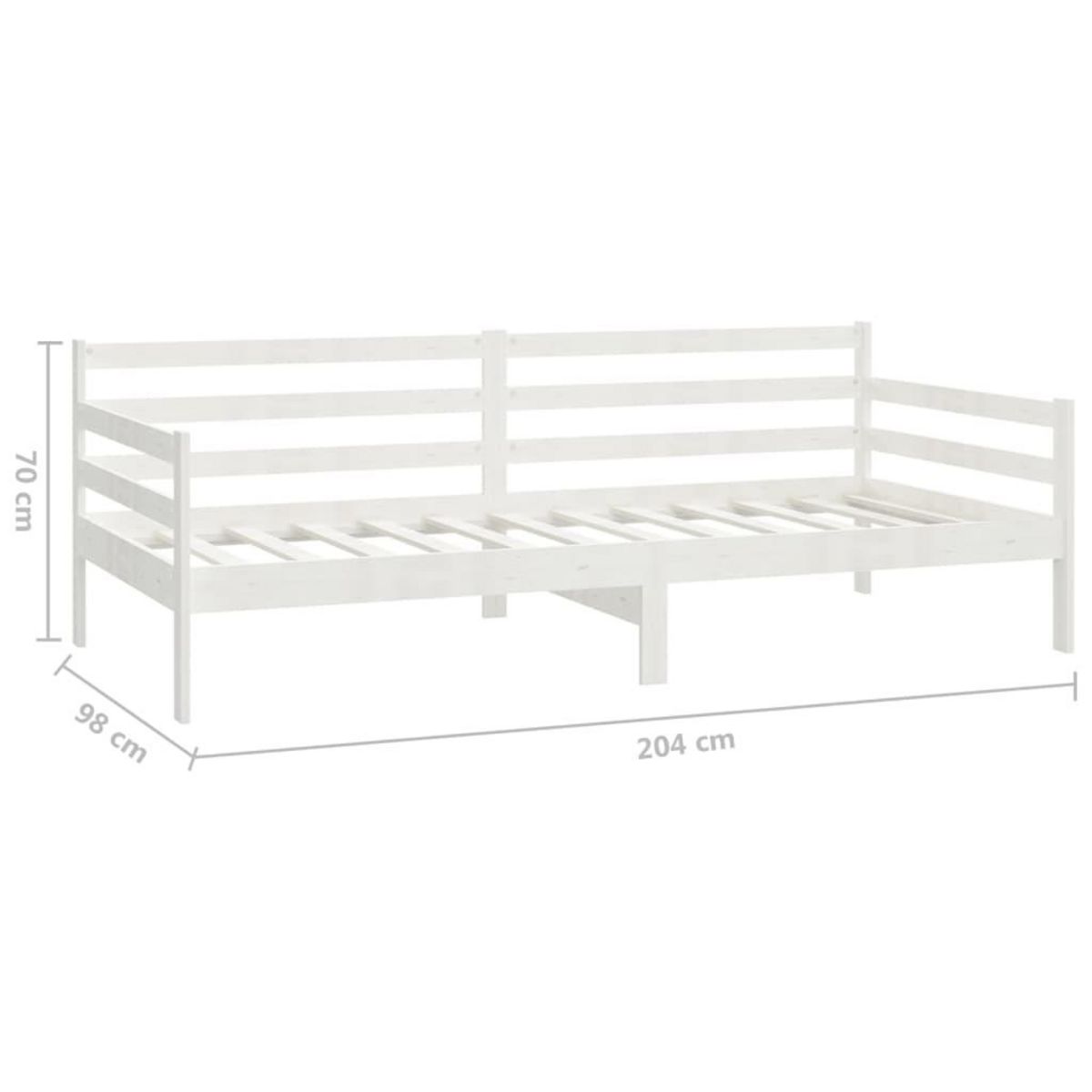 VIDAXL Lit de jour sans matelas blanc bois de pin massif 90x200 cm