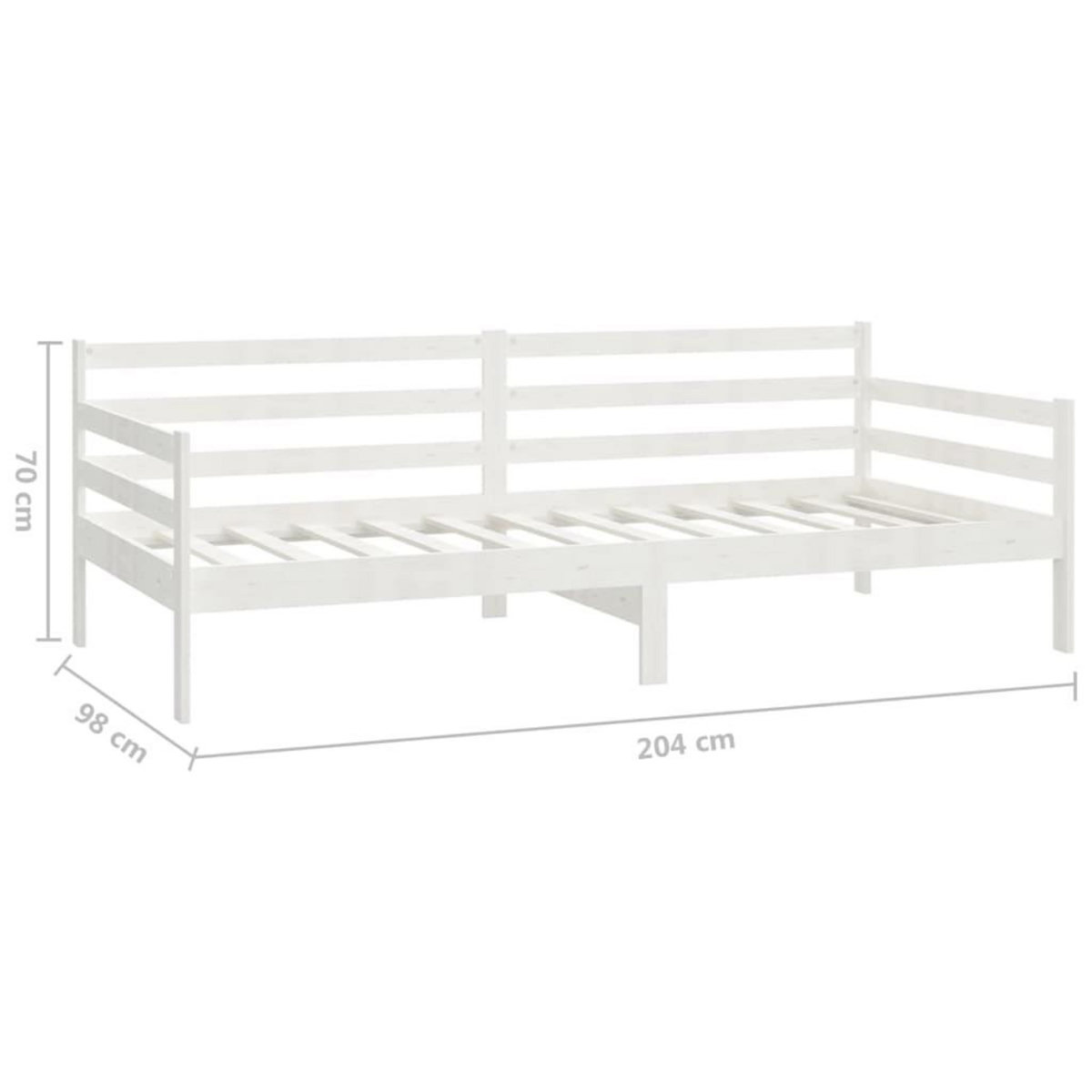 VIDAXL Lit de jour sans matelas blanc bois de pin massif 90x200 cm