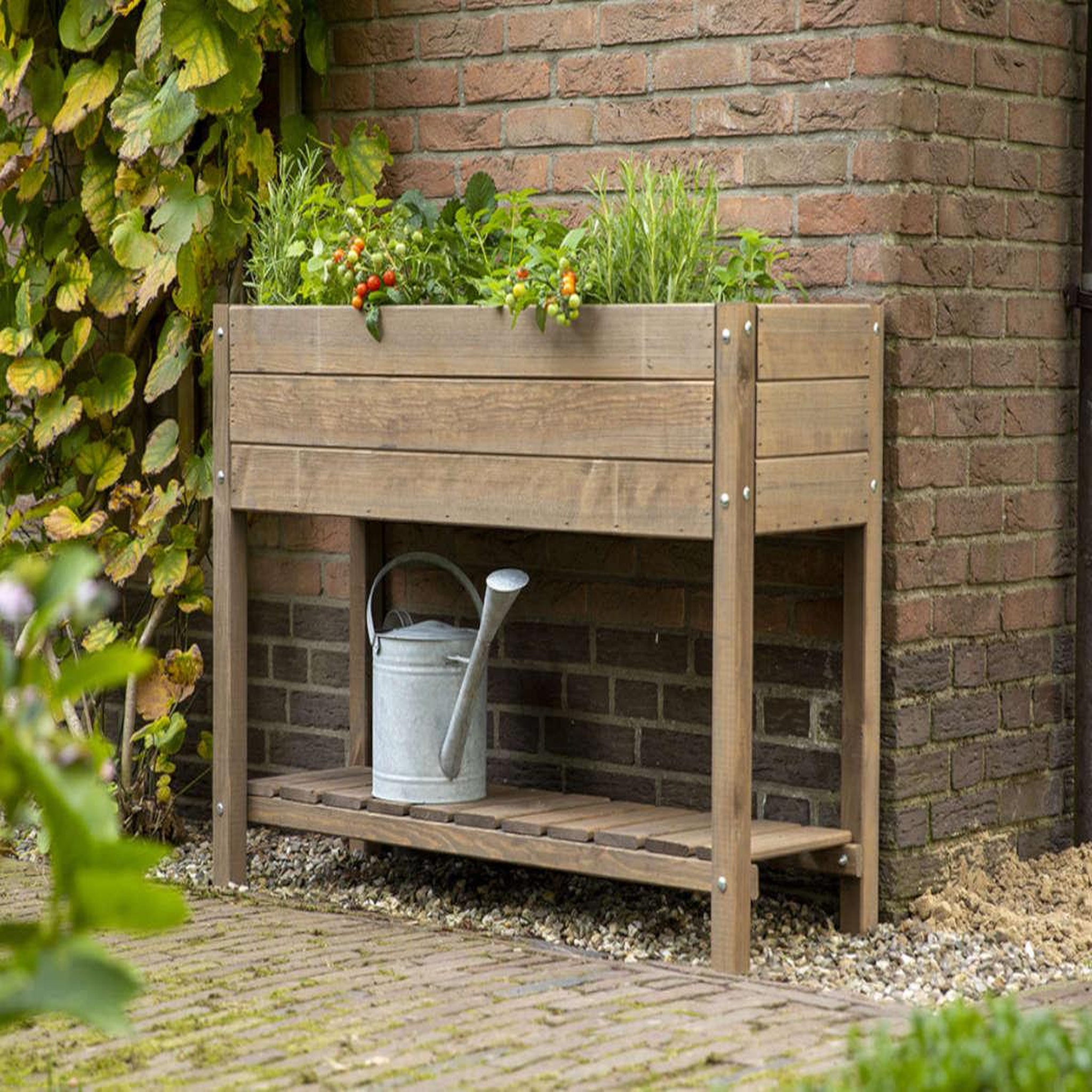 Voir la diapositive 2 : ESSCHERT DESIGN Carré potager en bois marron l - esschert design