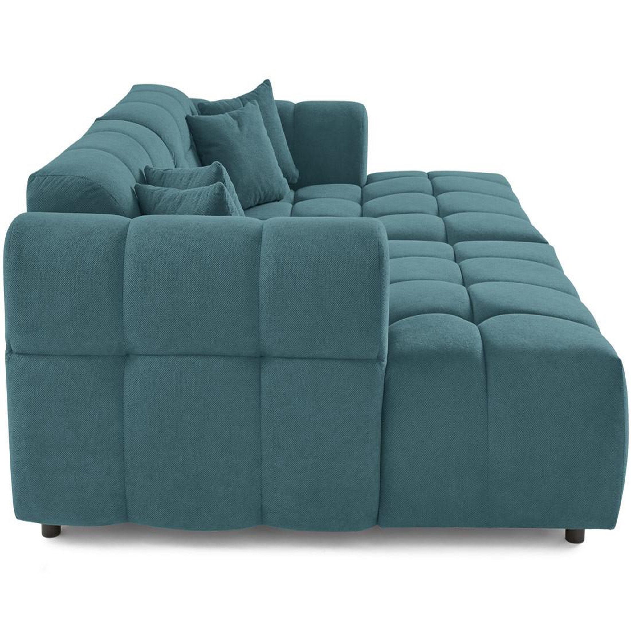 Voir la diapositive 4 : BEST MOBILIER Topaze - canapé d'angle déhoussable réversible 4 places en velours