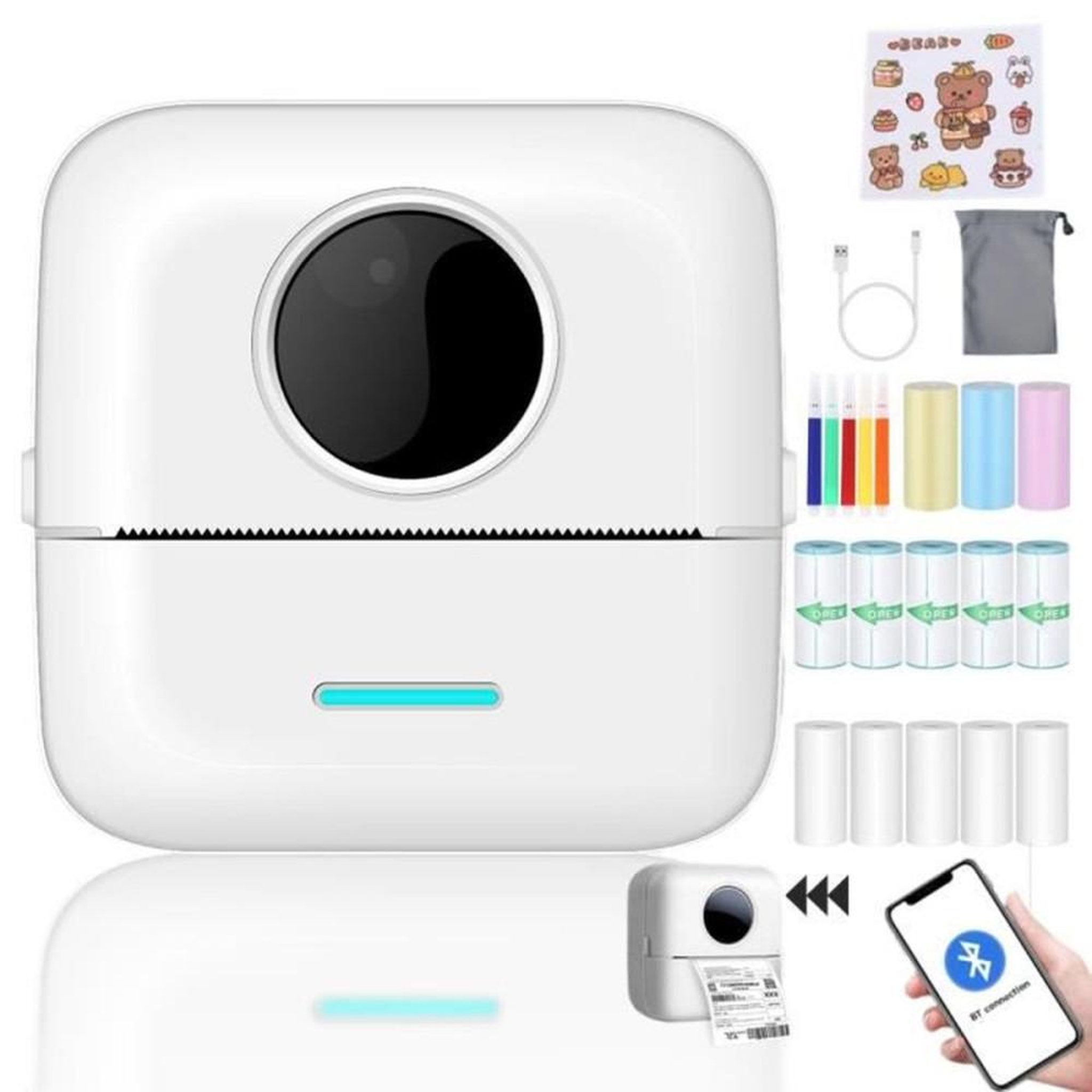 Imprimante photo thermique portable CD STILLCOOL 200 dpi sur rouleau 57 mm BT/USB