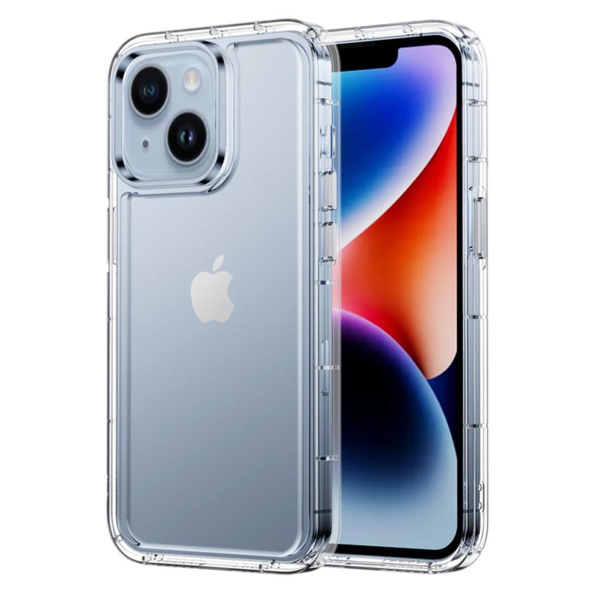 Coque de protection transparente antichoc pour iPhone 14, découpe précise appareil photo et accès facile aux boutons