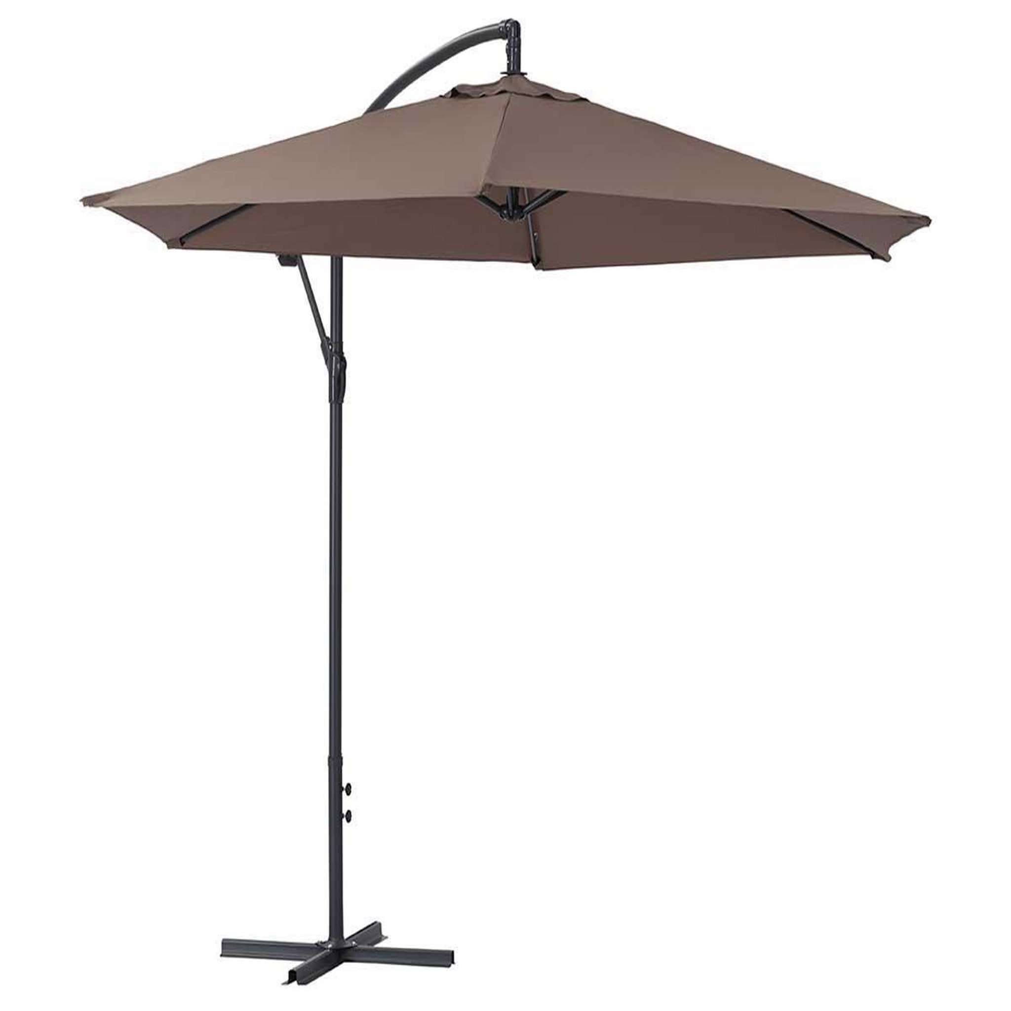 Voir la diapositive 1 : Habitat et Jardin Parasol jardin déporté Alu  Ilios  - Rond - Ø 3 m - Taupe